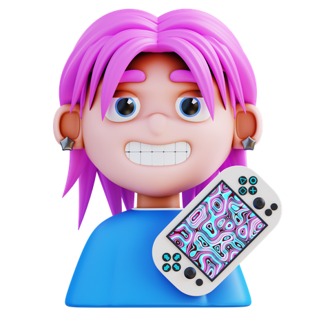 Female Game Player  3D Icon