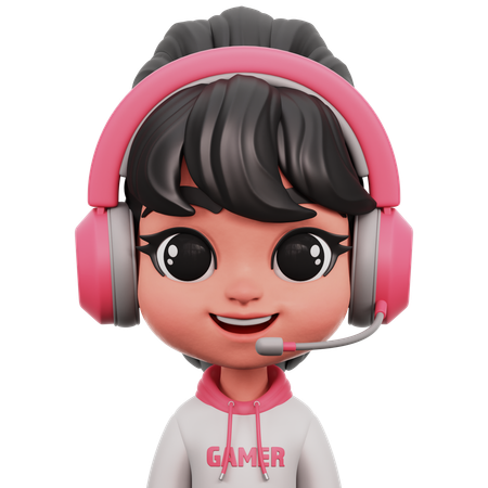 Female Gamer  3D Icon