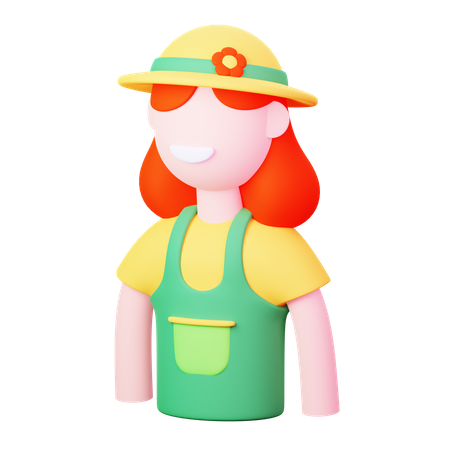 Female Gardener  3D Icon