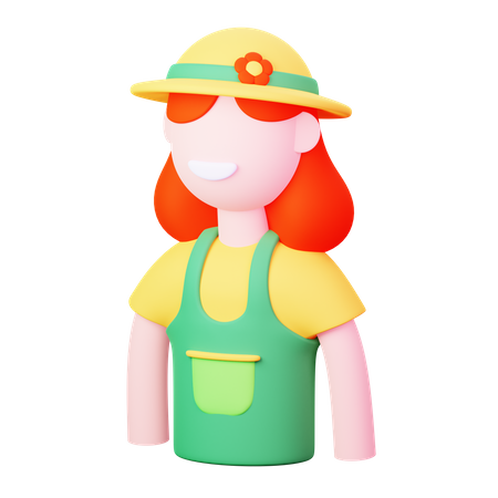 Female Gardener  3D Icon