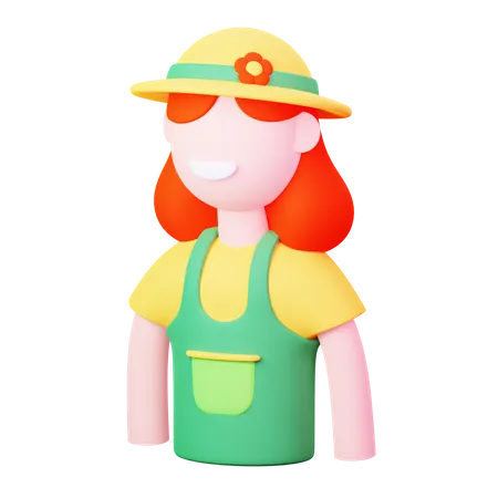 Female Gardener  3D Icon