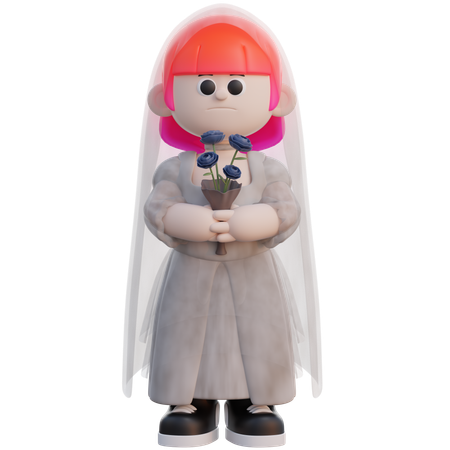 Female Ghost Costume  3D Icon