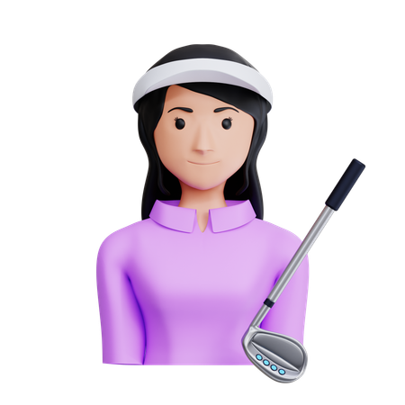 Female Golf Player  3D Icon