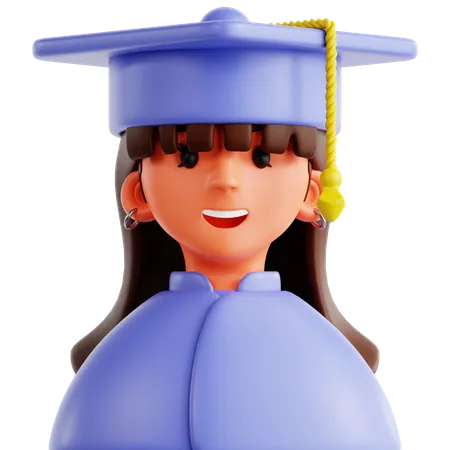 Female Graduate Student  3D Icon