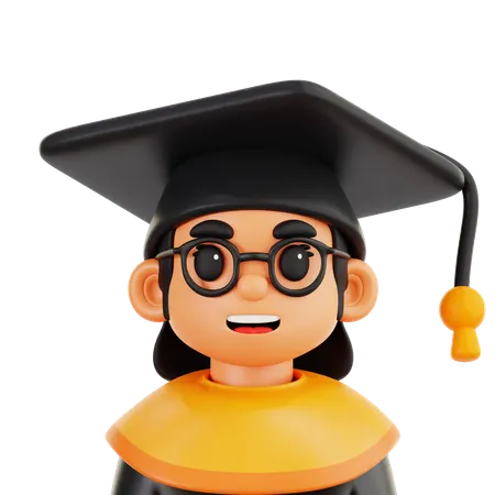 Female Graduate Student  3D Icon