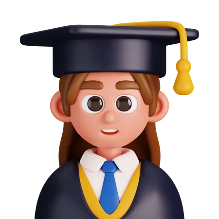 Female Graduate Student  3D Icon