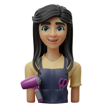 Female Hair Stylist  3D Icon