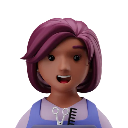 Female Hairdresser  3D Icon