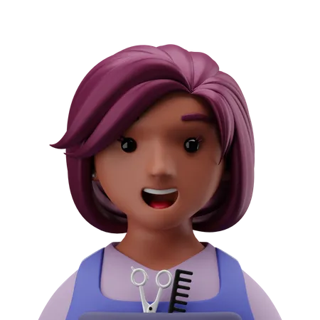 Female Hairdresser  3D Icon