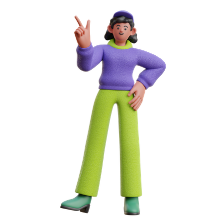 Female Have Idea  3D Illustration