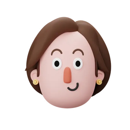 Female Head  3D Icon