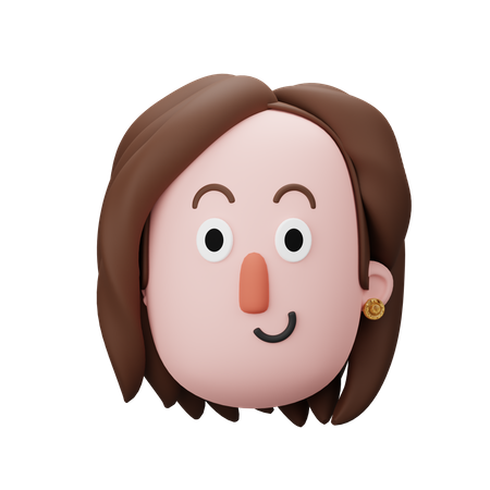 Female Head  3D Icon