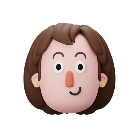 Female Head  3D Icon