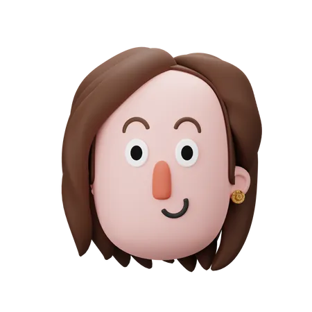 Female Head  3D Icon