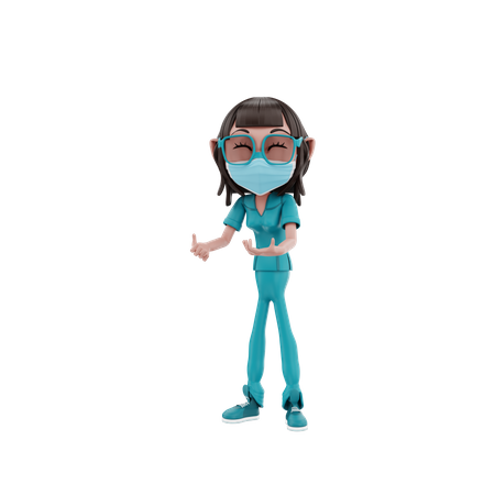 Female health worker  3D Illustration