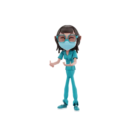 Female health worker  3D Illustration