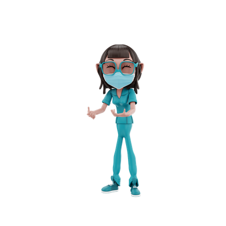 Female health worker 3D Illustration