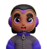 Female Humanoid Wears Purple Jacket