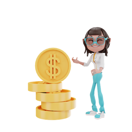 Female Investor  3D Illustration