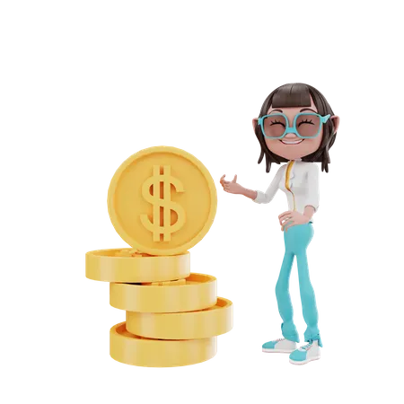 Female Investor  3D Illustration