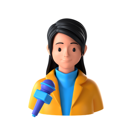 Female Journalist  3D Icon