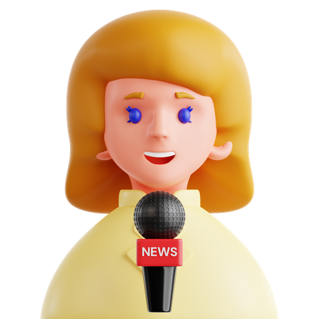 Female Journalist  3D Icon