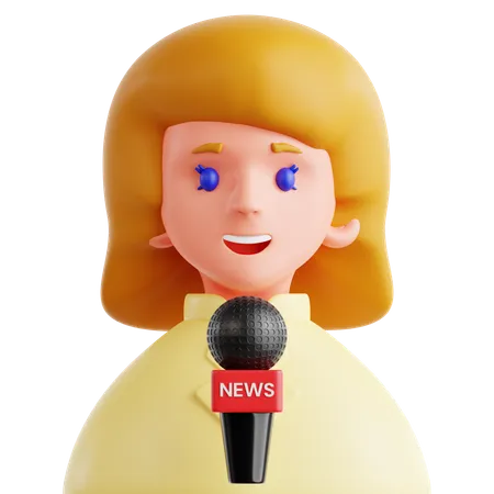 Female Journalist  3D Icon