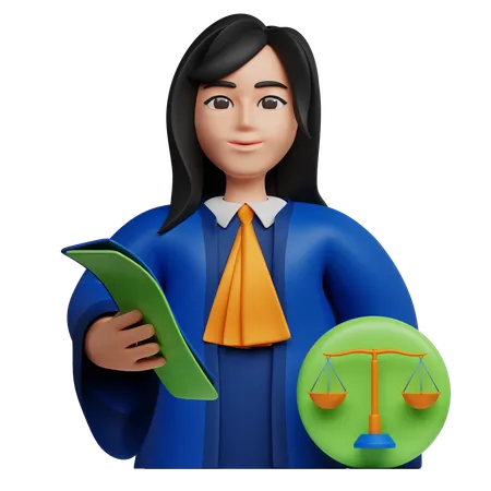 Female Lawyer  3D Icon