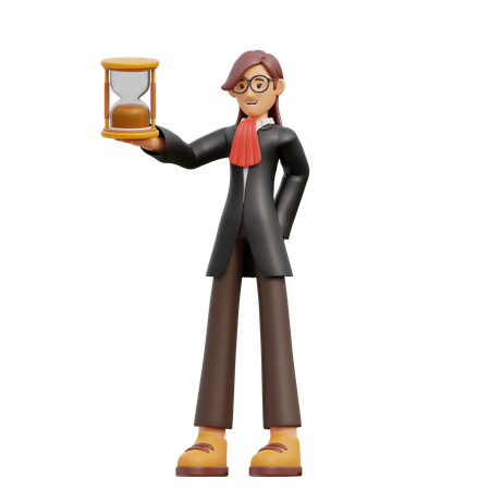 Female lawyer gives time  3D Icon