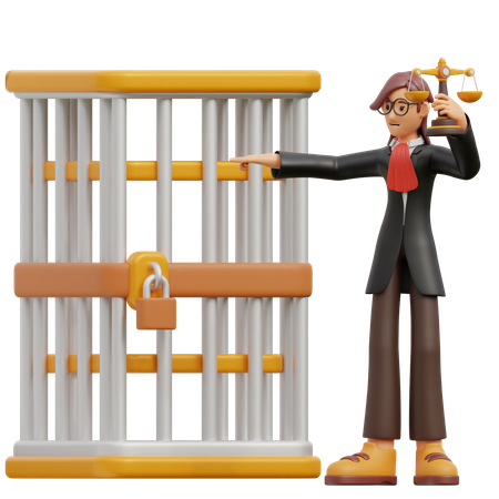 Female lawyer sentenced to prison  3D Icon