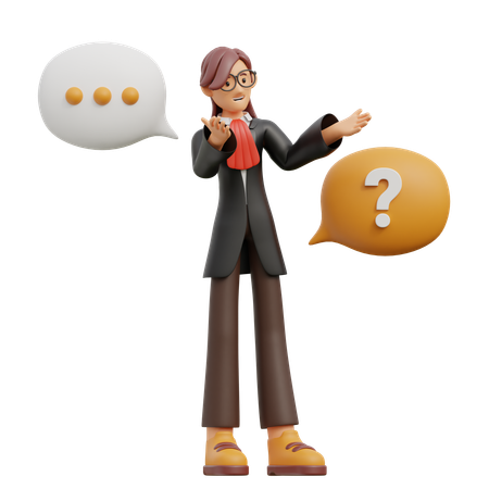 Female lawyer speaking  3D Icon