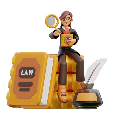 Female look for a legal basis  3D Icon