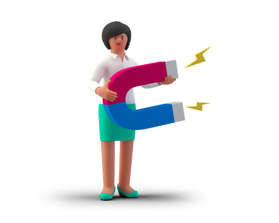 Female Marketing Manager 3D Illustration