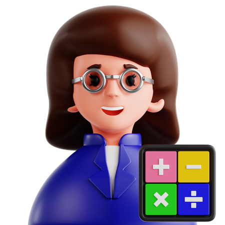 Female Mathematician  3D Icon