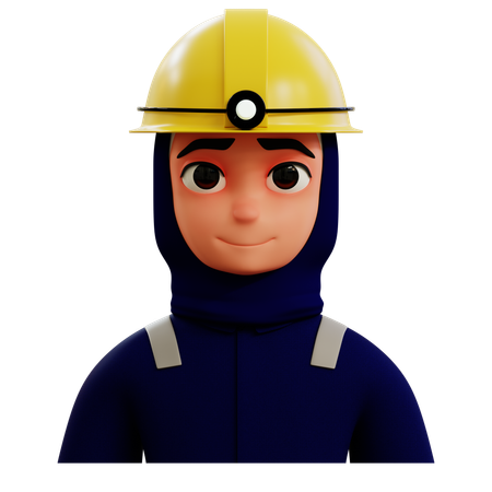 Female Miner  3D Icon