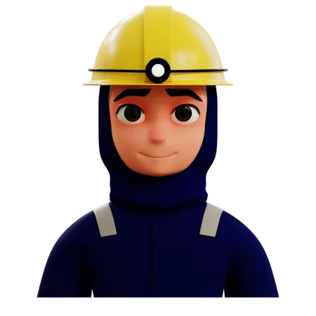 Female Miner  3D Icon