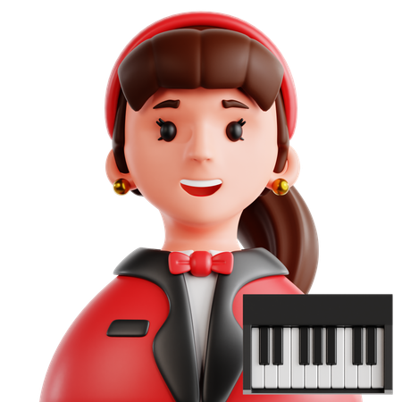 Female Musician  3D Icon