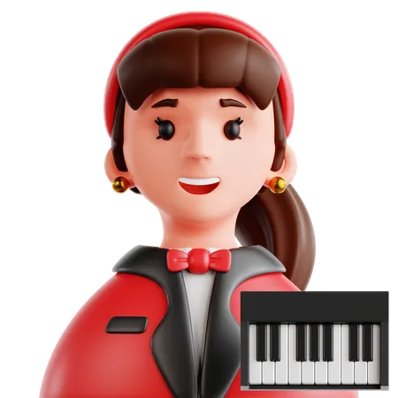 Female Musician  3D Icon