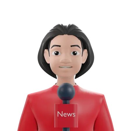 Female News Reporter  3D Icon