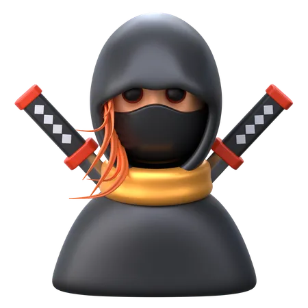 Female Ninja 3 D Ninja Icon 3D Icon