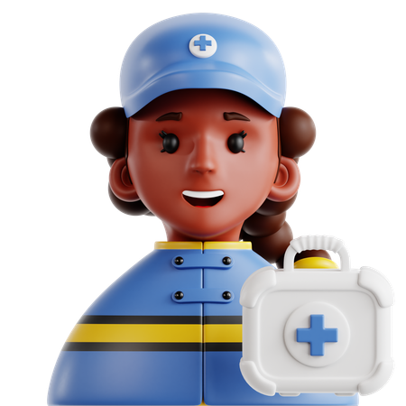 Female Paramedic  3D Icon