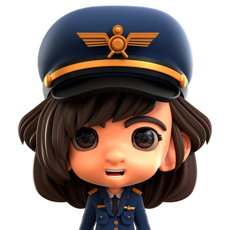 Female Pilot  3D Icon