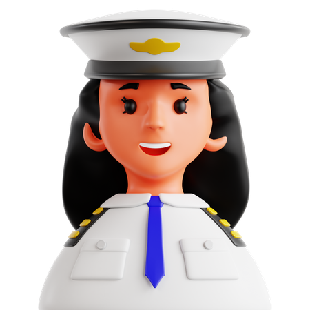 Female Pilot  3D Icon