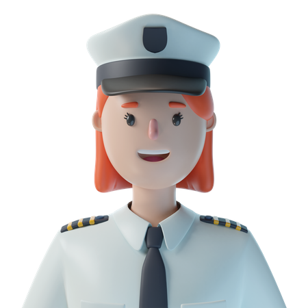 Female Pilot  3D Illustration