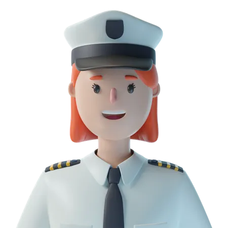 Female Pilot  3D Illustration
