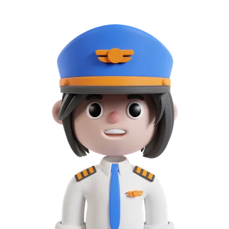 Female Pilot  3D Icon