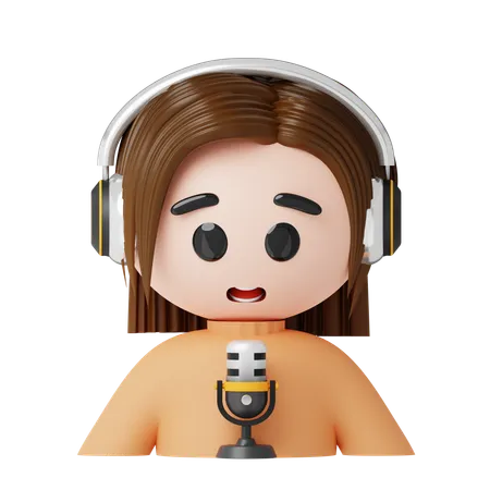 Female podcast  3D Icon