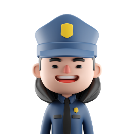 Female Police  3D Icon