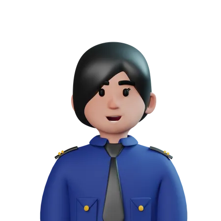 Female Police  3D Icon