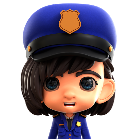 Female Police  3D Icon